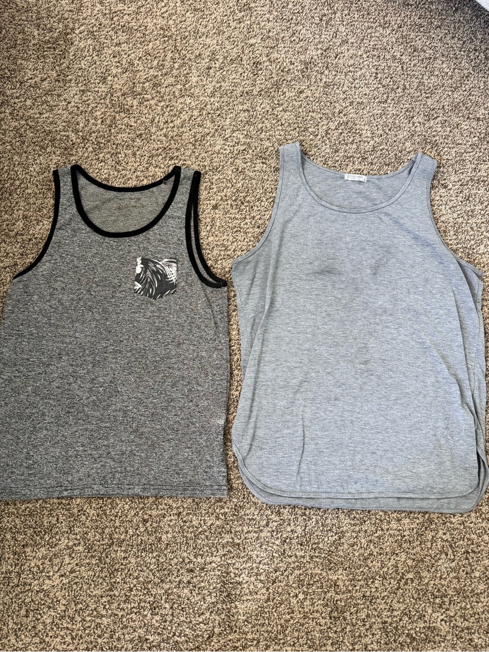 Men's Gray Sleeveless Tank Top - Unbranded